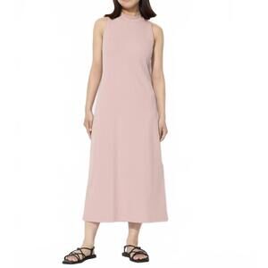 Uniqlo AIRism Built-In Bra Sleeveless Dress Pink Midi NWT XS